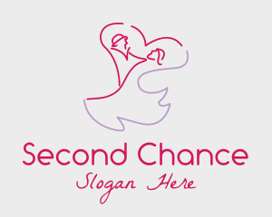 Romantic Wedding Dance Couple  logo design