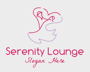 Romantic Wedding Dance Couple  logo design