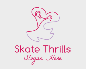 Romantic Wedding Dance Couple  logo design