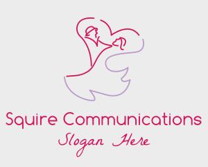 Romantic Wedding Dance Couple  logo design