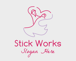 Romantic Wedding Dance Couple  logo design