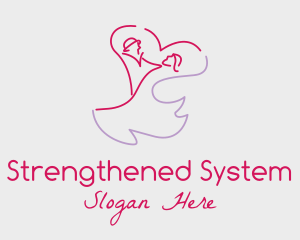 Romantic Wedding Dance Couple  logo design