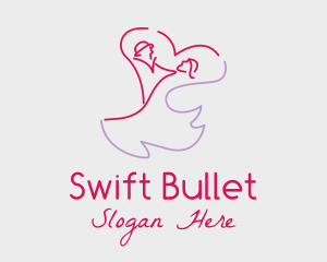 Romantic Wedding Dance Couple  logo design