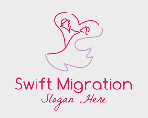 Romantic Wedding Dance Couple  logo design