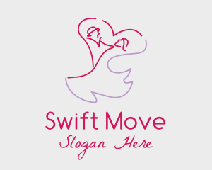 Romantic Wedding Dance Couple  logo design