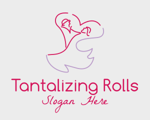 Romantic Wedding Dance Couple  logo design