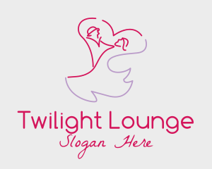 Romantic Wedding Dance Couple  logo design