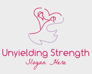 Romantic Wedding Dance Couple  logo design