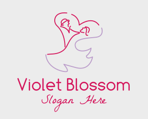 Romantic Wedding Dance Couple  logo design