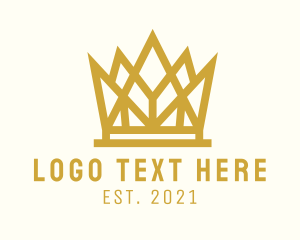 Real Estate - Golden King Crown logo design
