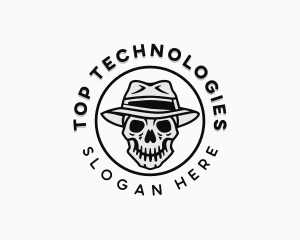 Hipster Skull Top Hat logo