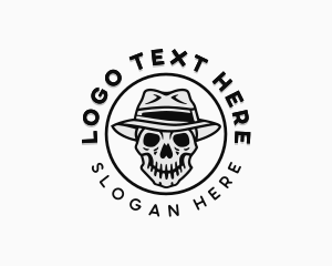 Indie - Hipster Skull Top Hat logo design