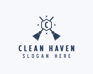 Clean Broom Housekeeping logo design