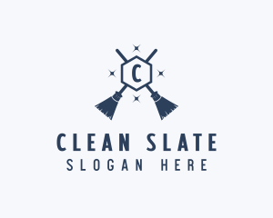 Clean Broom Housekeeping logo design