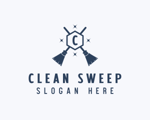 Clean Broom Housekeeping logo design