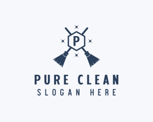 Clean Broom Housekeeping logo design