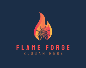 Flaming Ice Ventilation logo design