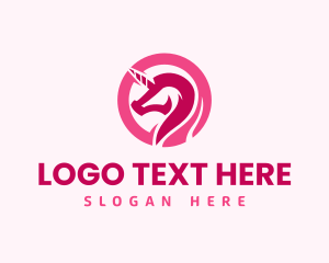 Pink Mythical Unicorn logo