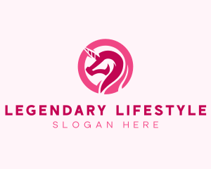 Pink Mythical Unicorn logo
