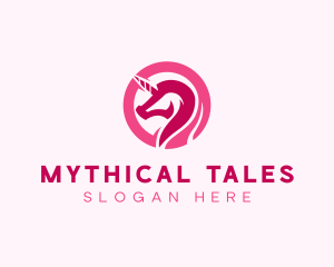 Pink Mythical Unicorn logo design