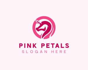 Pink Mythical Unicorn logo design