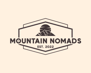 Hipster Mountaineering Badge logo design