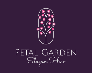 Natural Gardening Petals  logo design