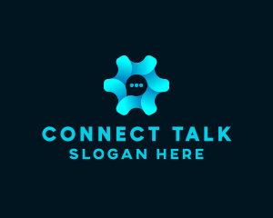 Cog Chat Bubble logo design