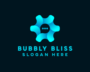 Cog Chat Bubble logo design