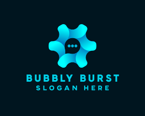 Cog Chat Bubble logo design