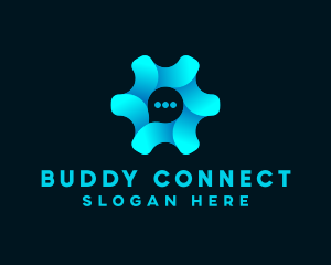 Cog Chat Bubble logo design