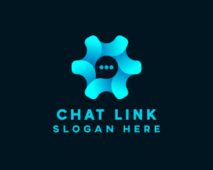 Cog Chat Bubble logo design