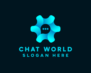 Cog Chat Bubble logo design