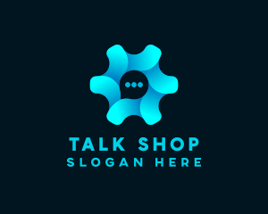 Cog Chat Bubble logo design