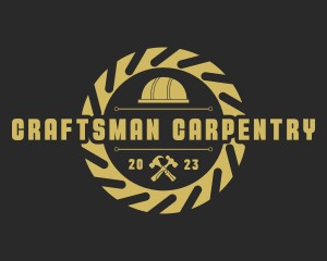 Carpentry Helmet Tools logo design