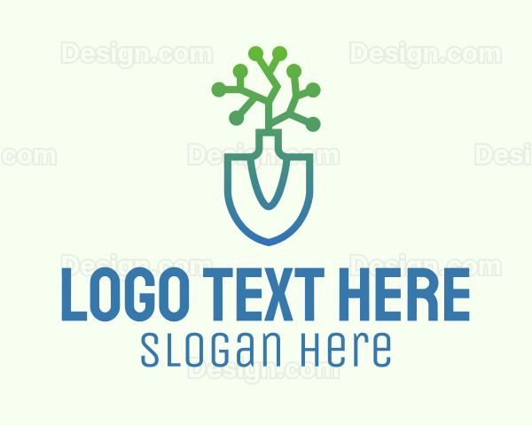 Gradient Gardening Shovel Logo