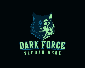 Angry Neon Wolf logo design