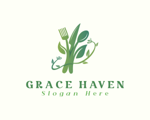 Organic Food Cutlery Logo
