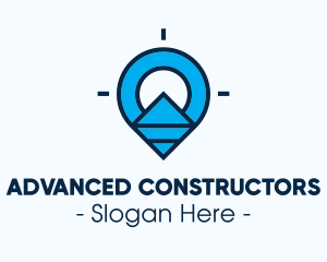 Blue Geometric Pin logo design