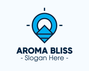 Blue Geometric Pin logo design