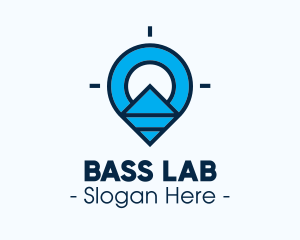 Blue Geometric Pin logo design