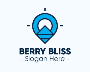 Blue Geometric Pin logo design