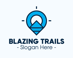 Blue Geometric Pin logo design