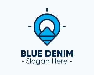 Blue Geometric Pin logo design