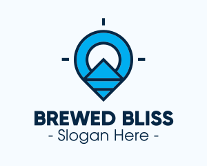 Blue Geometric Pin logo design