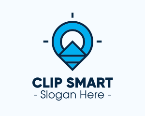 Blue Geometric Pin logo design