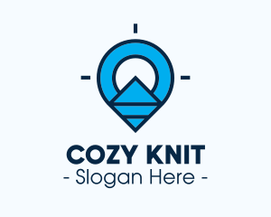 Blue Geometric Pin logo design