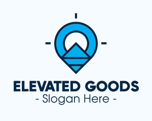 Blue Geometric Pin logo design