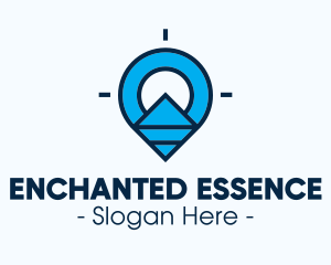 Blue Geometric Pin logo design