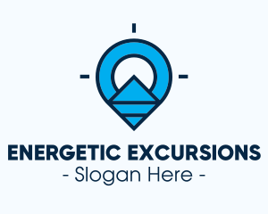 Blue Geometric Pin logo design